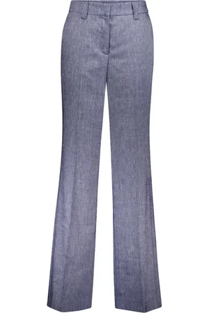 Atelier Gardeur Dames, Broeken, Blauw, Maat: L Linnen