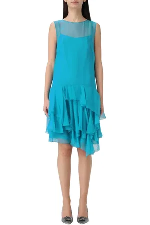 Alberta Ferretti Dames, Jurken, Blauw, Maat: S Zijde