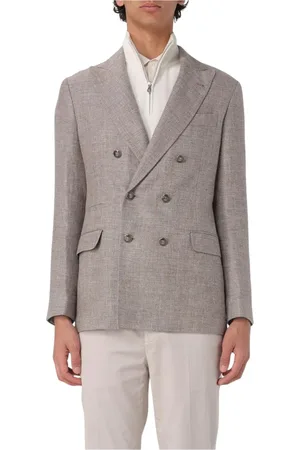 Brunello Cucinelli Heren, Jassen, Bruin, Maat: L Linnen