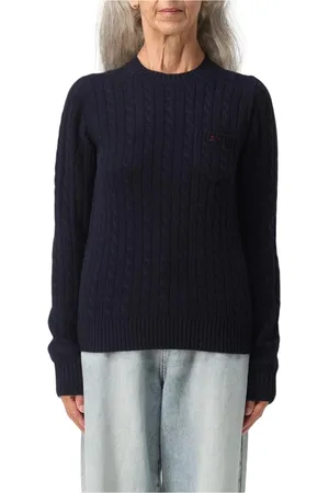 sun68 Dames, Truien, Blauw, Maat: L Wol