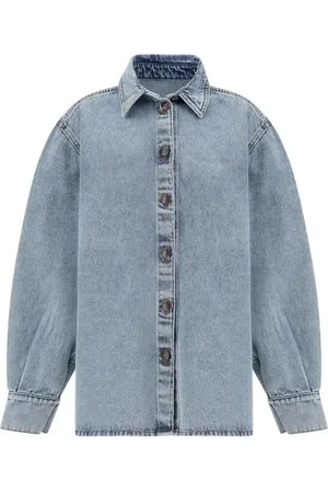 MAGDA BUTRYM Dames, Blouses & Shirts, Blauw, Maat: S Katoen