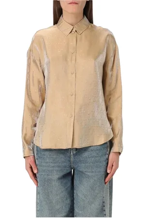 Armani Exchange Dames, Blouses & Shirts, Geel, Maat: S Zijde