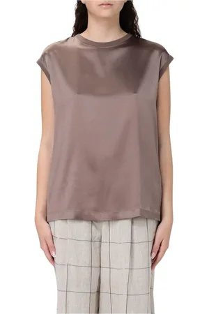 Brunello Cucinelli Dames, Blouses & Shirts, Bruin, Maat: XS Zijde