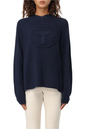 Twin-Set Dames, Sweatshirts & Hoodies, Blauw, Maat: L Wol