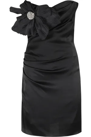 AMEN Dames, Jurken, Zwart, Maat: 2XS Satijn