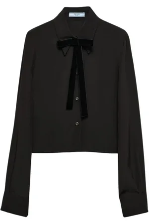 Prada Dames, Blouses & Shirts, Zwart, Maat: S Zijde