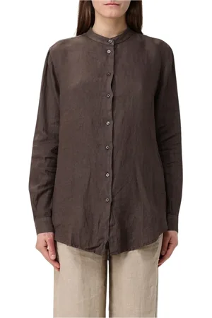 FAY Dames, Blouses & Shirts, Bruin, Maat: S Linnen