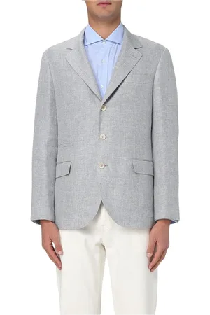 Brunello Cucinelli Heren, Jassen, Grijs, Maat: XL Leer