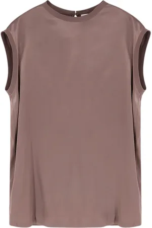 Brunello Cucinelli Dames, Tops, Bruin, Maat: XS Zijde
