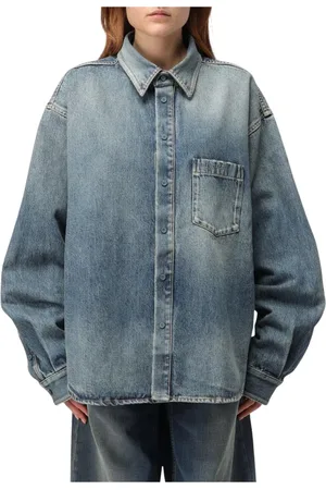 Balenciaga Dames, Blouses & Shirts, Blauw, Maat: 2XS Denim
