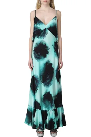 DEL CORE Dames, Jurken, Blauw, Maat: XS Zijde