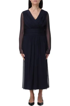 Alberta Ferretti Dames, Jurken, Blauw, Maat: L Chiffon