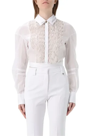 Elisabetta Franchi Dames, Blouses & Shirts, Wit, Maat: S