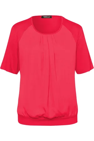 Frank Walder Dames, Blouses & Shirts, Rood, Maat: XL Katoen