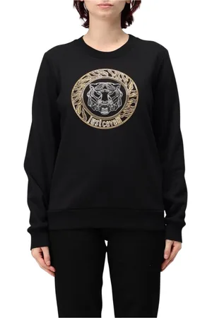 Roberto Cavalli Dames, Sweatshirts & Hoodies, Zwart, Maat: 2XS Katoen