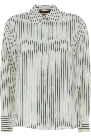 Max Mara Dames, Blouses & Shirts, Wit, Maat: S Linnen
