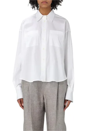 Brunello Cucinelli Dames, Blouses & Shirts, Wit, Maat: XS Katoen