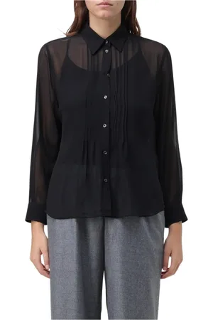 Aspesi Dames, Blouses & Shirts, Zwart, Maat: S Zijde