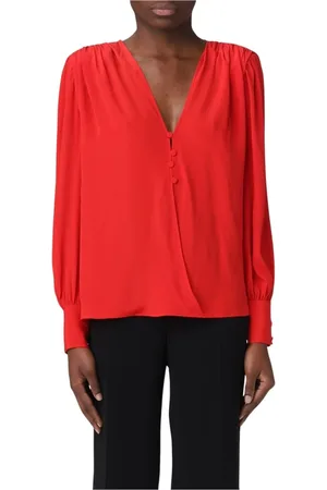 Pinko Dames, Blouses & Shirts, Rood, Maat: XS Zijde