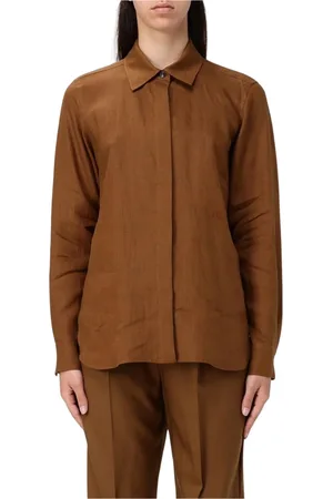 Max Mara Dames, Blouses & Shirts, Bruin, Maat: XS Linnen