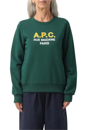 A.P.C. Dames, Sweatshirts & Hoodies, Groen, Maat: S Katoen