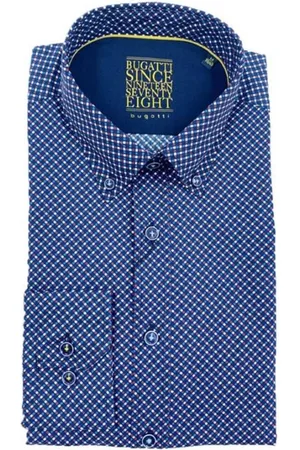 Bugatti Heren, Overhemden, Blauw, Maat: XL