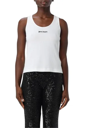 Palm Angels Dames, Tops, Wit, Maat: S Katoen