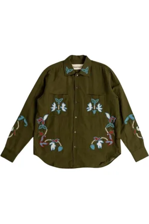 Baziszt Dames, Blouses & Shirts, Groen, Maat: M Katoen