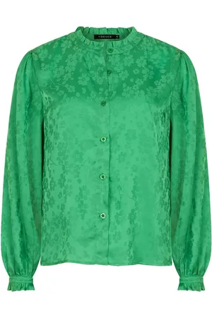 Ydence Dames, Blouses & Shirts, Groen, Maat: S