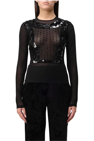 Alberta Ferretti Dames, Tops, Zwart, Maat: XS