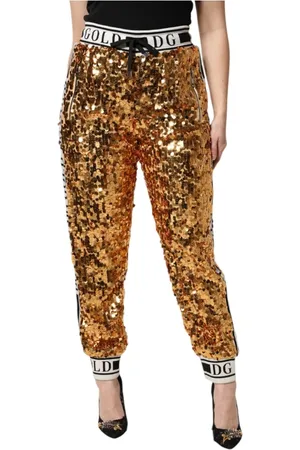 Dolce & Gabbana Dames, Broeken, Geel, Maat: M Zijde