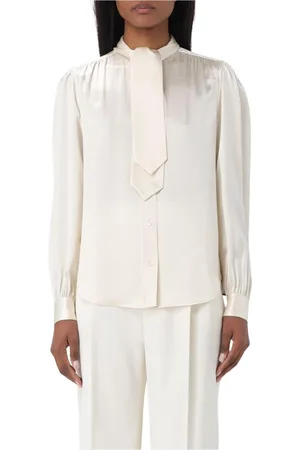 Saint Laurent Dames, Blouses & Shirts, Wit, Maat: S Zijde