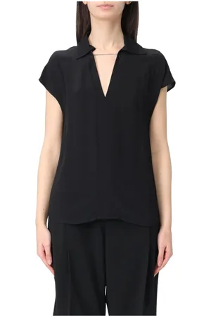 Patrizia Pepe Dames, Blouses & Shirts, Zwart, Maat: L Poliester