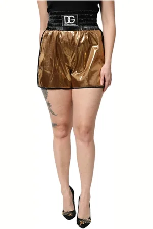 Dolce & Gabbana Dames, Korte broeken, Bruin, Maat: S Nylon
