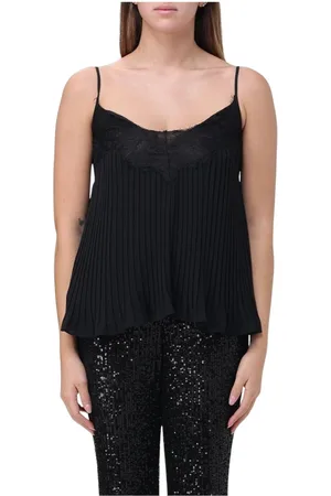 Twin-Set Dames, Tops, Zwart, Maat: S Poliester