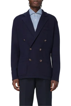 Brunello Cucinelli Heren, Jassen, Blauw, Maat: XL Kasjmier