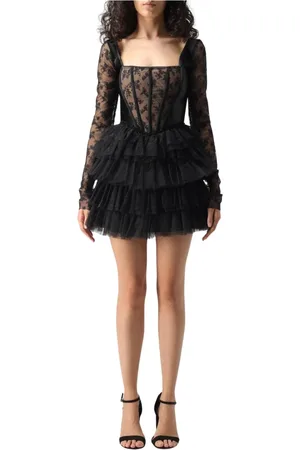 ANIYE BY Dames, Jurken, Zwart, Maat: 2XL Satijn