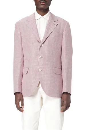 Brunello Cucinelli Heren, Jassen, Rood, Maat: 2XL Linnen