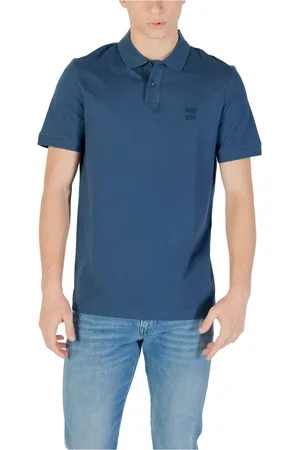 HUGO BOSS Heren, Tops, Blauw, Maat: M Katoen