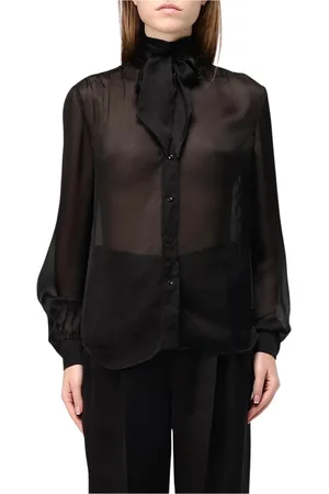 Saint Laurent Dames, Blouses & Shirts, Zwart, Maat: M Zijde