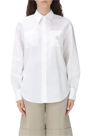 Brunello Cucinelli Dames, Blouses & Shirts, Wit, Maat: XL Katoen