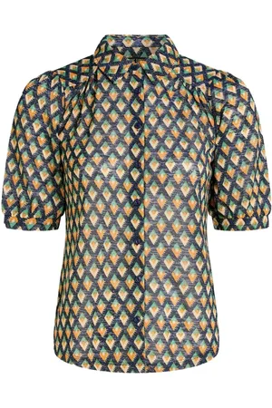 King Louie Dames, Blouses & Shirts, Veelkleurig, Maat: L Poliester