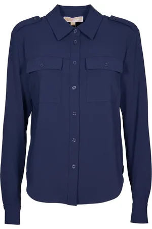 Michael Kors Dames, Blouses & Shirts, Blauw, Maat: L Poliester