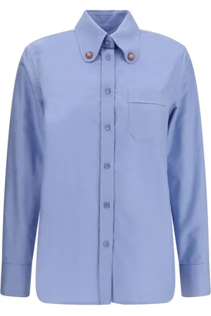 VALENTINO Dames, Blouses & Shirts, Blauw, Maat: S Katoen