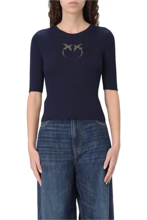 Pinko Dames, Truien, Blauw, Maat: L Viscose