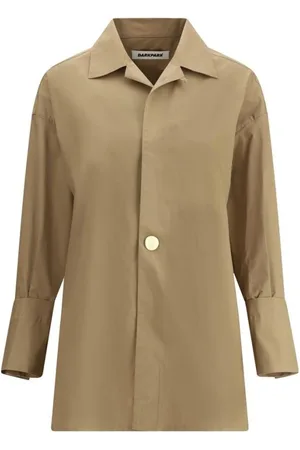 DARKPARK Dames, Blouses & Shirts, Bruin, Maat: XS Katoen
