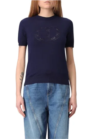 Twin-Set Dames, Truien, Blauw, Maat: XL Wol