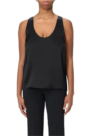 Twin-Set Dames, Tops, Zwart, Maat: 2XL Zijde