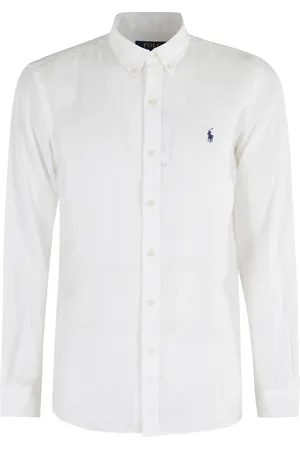 Ralph Lauren Heren, Overhemden, Wit, Maat: M Linnen