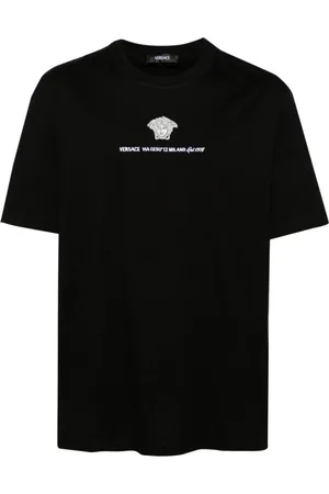 VERSACE Heren, Tops, Zwart, Maat: S Katoen